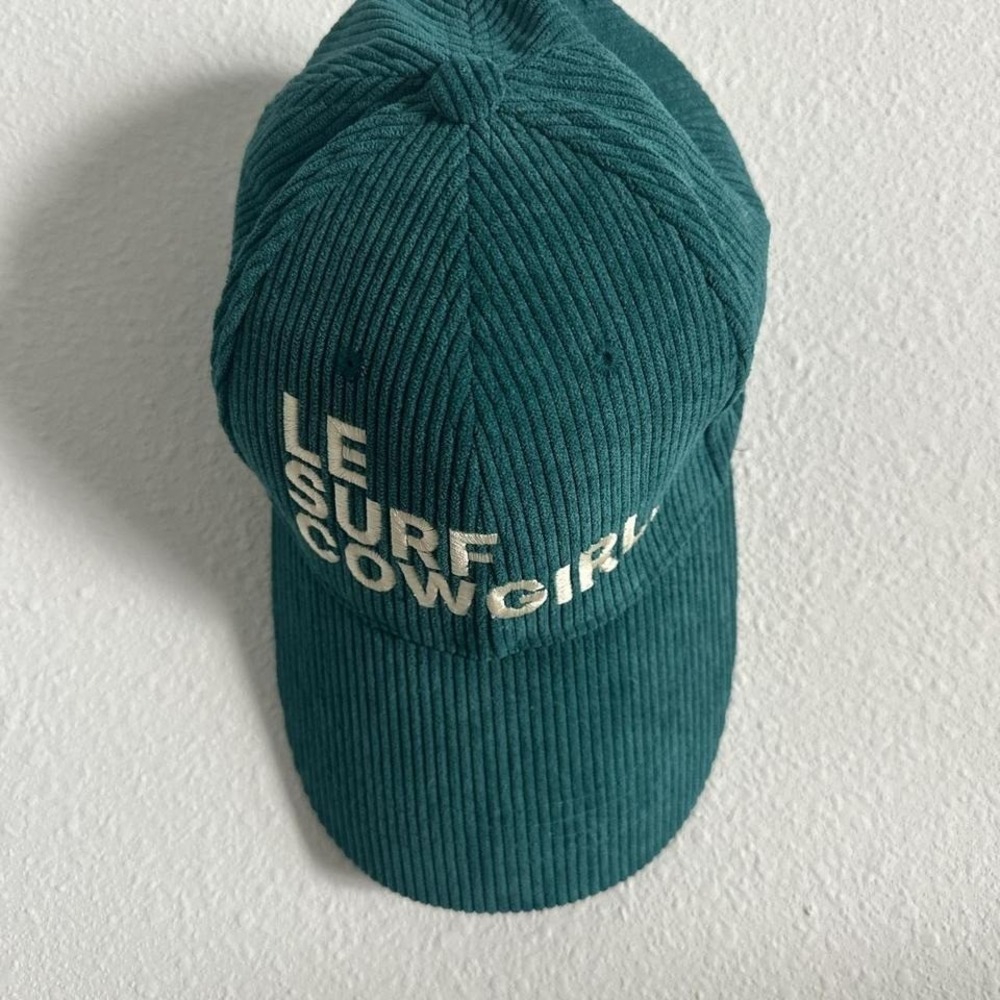 Le Surf Cowgirl Teal Corduroy Baseball Cap